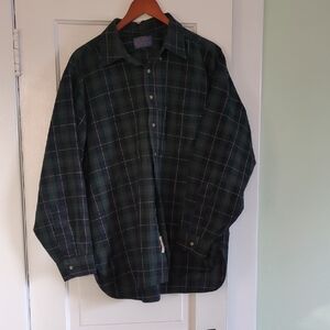 Pendleton Green and Red Plaid Shirt